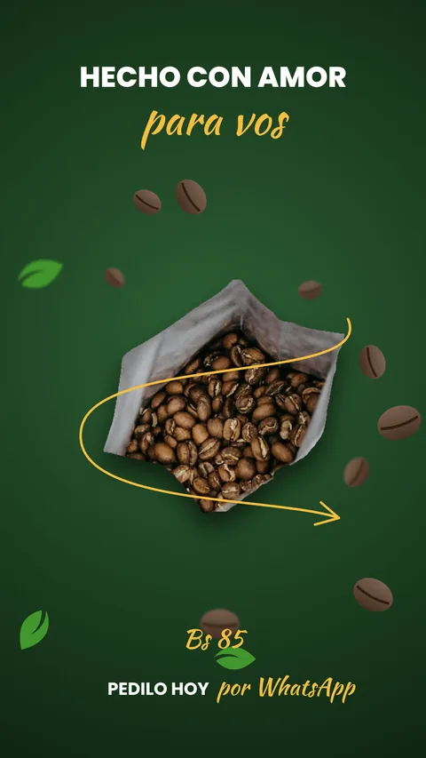 Publicidad de café en grano estilo artesanal