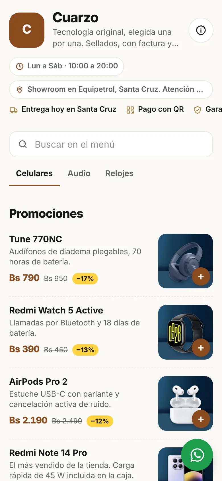 Plantilla Menú